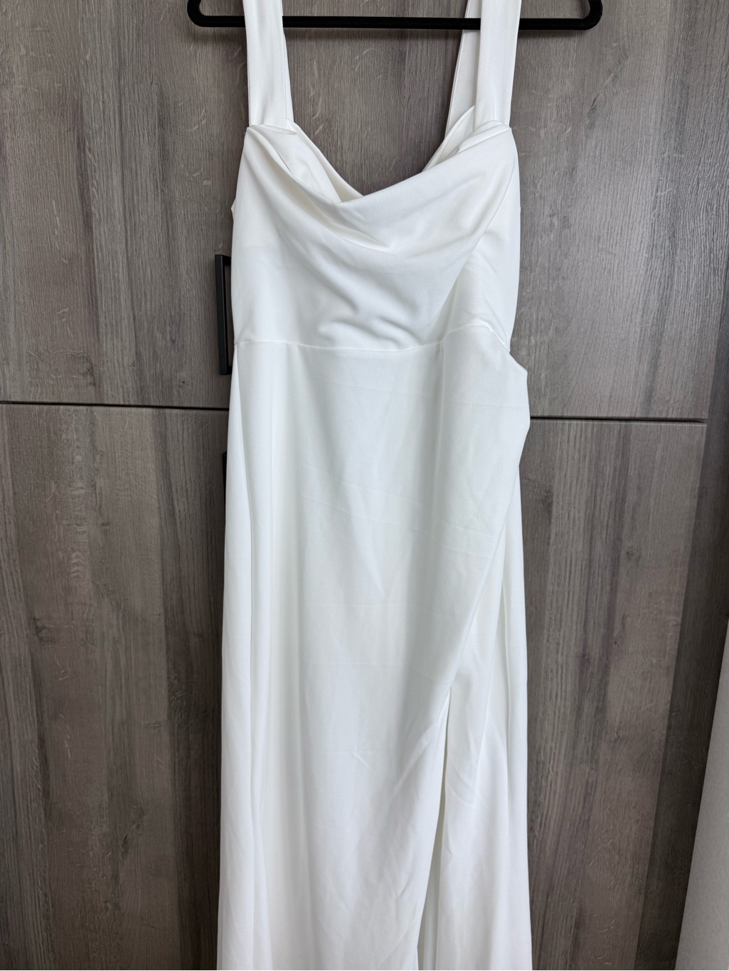 White Cowl Neck Sleeveless Women's Dress